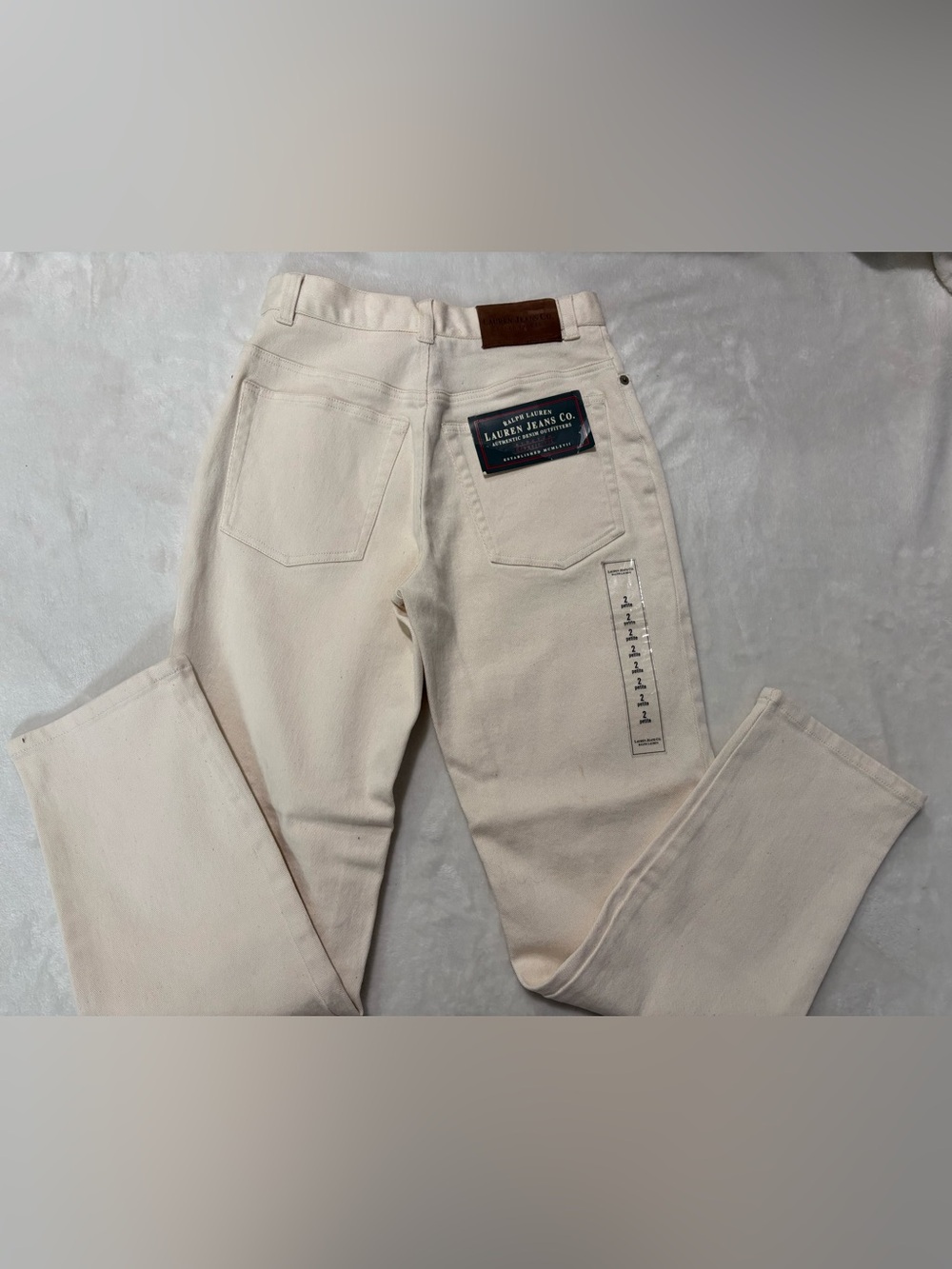 Vintage Ralph Lauren Lauren Jeans Co. Petite 2P Cream Stretch Pants NWT
